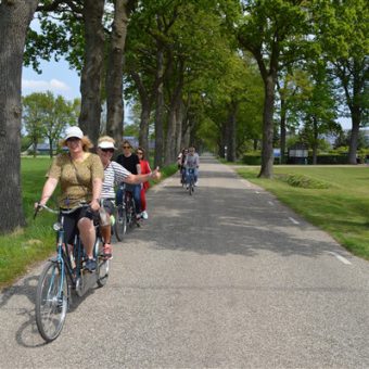 Tandem rijden bij Assen. Onderweg een bezoek brengen aan een boerderij of genieten van een drankje op een terrasje.